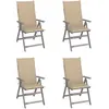 Image de vidaXL Chaises inclinables de jardin lot de 4 et coussins Bois acacia