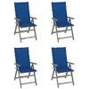 Image de vidaXL Lot de 4 Chaises Inclinables de Jardin avec Coussins, Sièges de Terrasse, Chaises de Salle à Manger, Meubles de Patio Extérieur, Bois Acacia