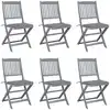 Image de vidaXL Chaises pliables d'extérieur lot de 6 et coussins Bois d'acacia