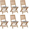Image de vidaXL Chaises pliables de jardin lot de 6 avec coussins Bois d'acacia