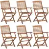Image de vidaXL Chaises pliables de jardin 6 pcs Bois d'acacia solide