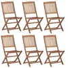 Image de vidaXL Lot de 6 Chaises Pliables de Jardin, Sièges de Terrasse, Chaises de Balcon, Meubles de Patio Extérieur, Bois d'Acacia Solide
