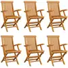 Image de vidaXL Chaises pliables de jardin lot de 6 Bois de teck solide