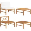 Image de vidaXL Salon de jardin 2 pcs avec coussins crème Bois de teck