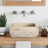 Image de vidaXL Lavabo Crème 30x30x13 cm Marbre