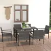 Image de vidaXL Ensemble à manger de jardin 7 pcs Résine tressée Gris