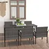 Image de vidaXL Ensemble à manger de jardin 7 pcs Résine tressée Gris