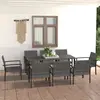 Image de vidaXL Ensemble à manger de jardin 9 pcs Résine tressée Gris