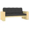 Image de vidaXL Banc de jardin avec coussins anthracite 179 cm Pin imprégné
