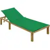 Image de vidaXL Chaise longue avec coussin vert Bois de pin imprégné