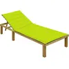Image de vidaXL Chaise longue avec coussin vert vif Bois de pin imprégné