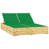Image de vidaXL Chaise longue double et coussins vert Bois de pin imprégné