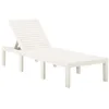 Image de vidaXL Chaise Longue Bain de Soleil de Jardin Chaise Longue de Patio Transat de Terrasse Transat d'Extérieur Arrière-Cour Plastique Blanc