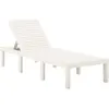 Image de vidaXL Chaise longue plastique blanc