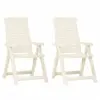 Image de vidaXL Chaises inclinables de jardin lot de 2 Plastique Blanc