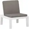 Image de vidaXL Chaise de salon de jardin avec coussin Plastique Blanc