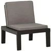 Image de vidaXL Chaise de Salon de Jardin avec Coussin Chaise de Patio Siège de Terrasse Chaise d'Extérieur Siège d'Extérieur Plastique Gris