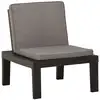 Image de vidaXL Chaise de salon de jardin avec coussin Plastique Gris