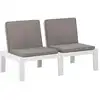 Image de vidaXL Banc de salon de jardin avec coussin Plastique Blanc