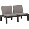 Image de vidaXL Banc de salon de jardin avec coussin Plastique Gris