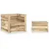 Image de vidaXL Salon de jardin palette 2 pcs Bois de pin imprégné
