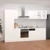Image de vidaXL Ensemble de 8 meubles de cuisine "Lyon" en bois d'ingénierie blanc
