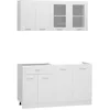 Image de vidaXL Ensemble de 4 meubles de cuisine "Lyon" en bois d'ingénierie blanc