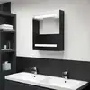 Image de vidaXL Armoire de salle de bain à miroir LED noir 50x14x60 cm