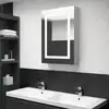 Image de vidaXL Armoire de salle de bain à miroir LED gris béton 50x13x70 cm