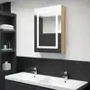 Image de vidaXL Armoire de salle de bain à miroir LED Chêne 50x13x70 cm