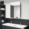Image de vidaXL Armoire de salle de bain à miroir LED noir 60x11x80 cm
