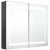 Image de Armoire de salle de bain à miroir LED gris 80x12x68 cm
