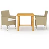 Image de vidaXL Ensemble de Salle à Manger de Jardin 3 pcs Table et Chaises de Repas de Patio Mobilier à Dîner d'Extérieur Salon de Jardin Terrasse Beige