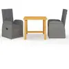 Image de vidaXL Ensemble à manger de jardin 3 pcs Gris