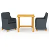 Image de vidaXL Ensemble à manger de jardin 3 pcs Gris foncé