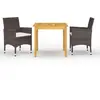 Image de vidaXL Ensemble à manger de jardin 3 pcs Marron