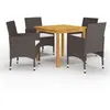 Image de vidaXL Ensemble à manger de jardin 5 pcs Marron