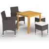 Image de vidaXL Ensemble à manger de jardin 5 pcs Marron