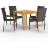 Image de vidaXL Ensemble de Salle à Manger de Jardin 5 pcs Mobilier à Dîner de Terrasse Mobilier d'Extérieur Table et Chaises de Repas de Patio Marron