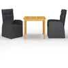 Image de vidaXL Ensemble à manger de jardin 3 pcs Noir