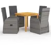 Image de vidaXL Ensemble à manger de jardin 5 pcs Gris