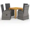 Image de vidaXL Ensemble à manger de jardin 5 pcs Gris