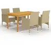 Image de vidaXL Ensemble à manger de jardin 5 pcs Beige
