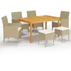 Image de vidaXL Ensemble à manger de jardin 7 pcs Beige