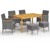 Image de vidaXL Ensemble à manger de jardin 7 pcs Gris