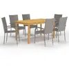 Image de vidaXL Ensemble à manger de jardin 7 pcs Gris