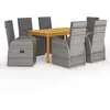 Image de vidaXL Ensemble à manger de jardin 7 pcs Gris