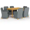 Image de vidaXL Ensemble à manger de jardin 7 pcs Gris clair