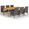 Image de vidaXL Ensemble de Salle à Manger de Jardin 7 pcs Table et Chaises de Repas de Patio Mobilier à Dîner d'Extérieur Mobilier de Terrasse Marron