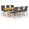 Image de vidaXL Ensemble à manger de jardin 7 pcs Marron